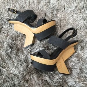 Wooden Double Strap Heel